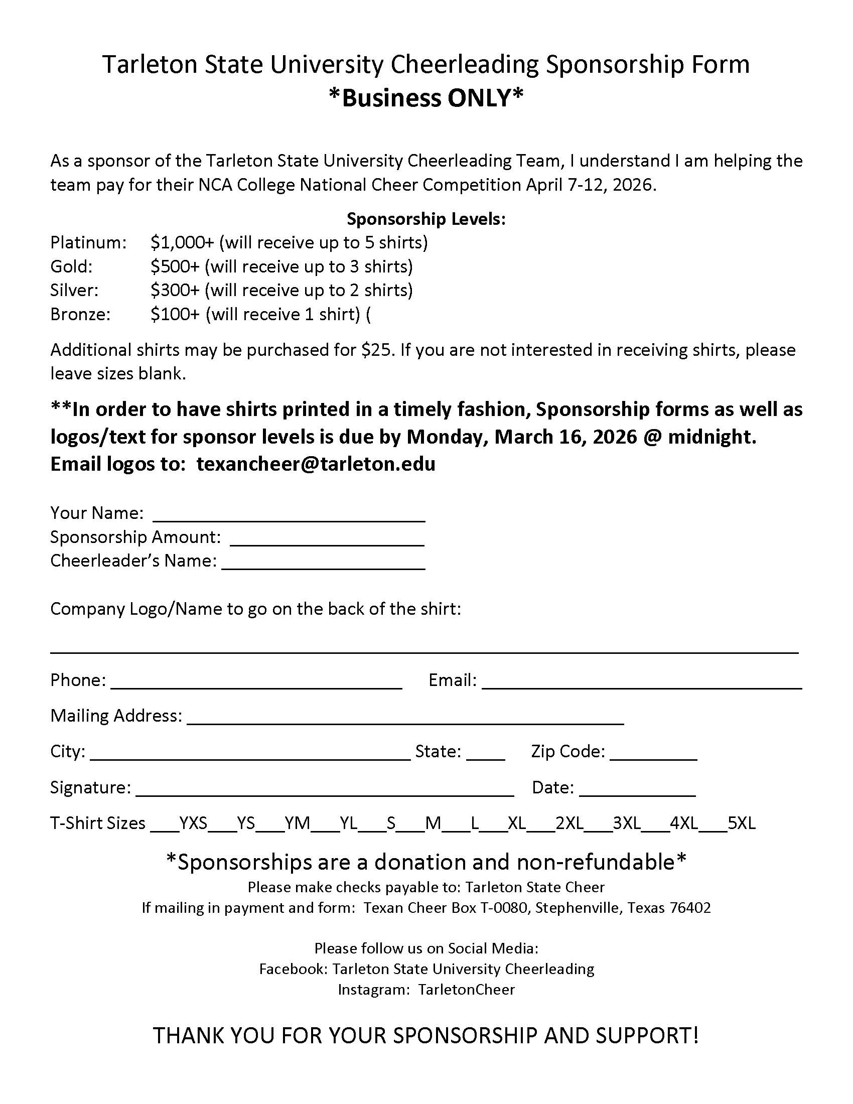 2026 Cheer BUSINESS Nationals Sponsorship