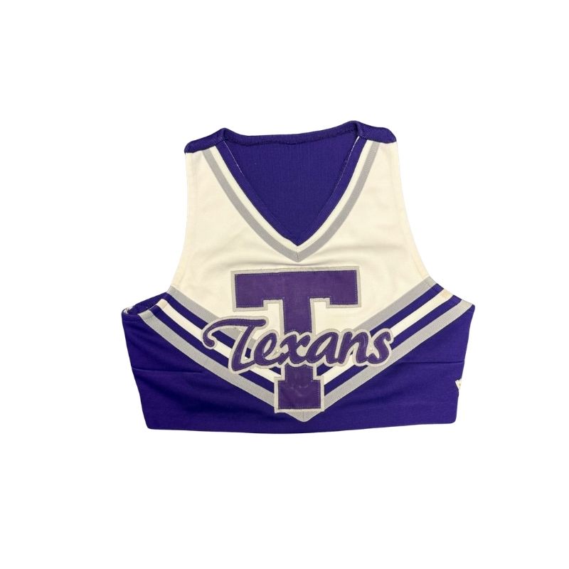 Female Cursive Texans Block T Crop Top